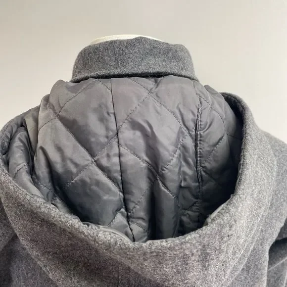 Girl's Children's Place Grey Hooded Duffle Winter Coat wool blend. Toggle jacket - Picture 8 of 16